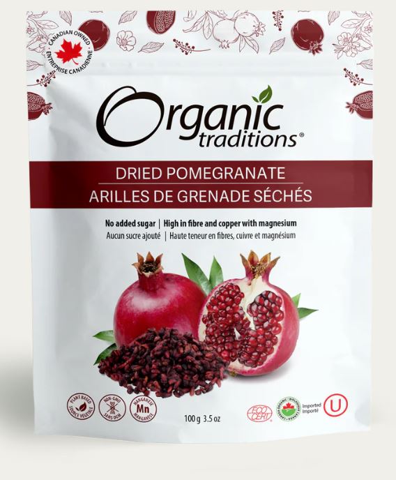 Organic Traditions Dried Pomegranates 227g