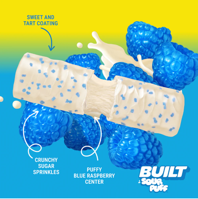 BUILT SOUR PUFFS - Blue Raspberry 41g