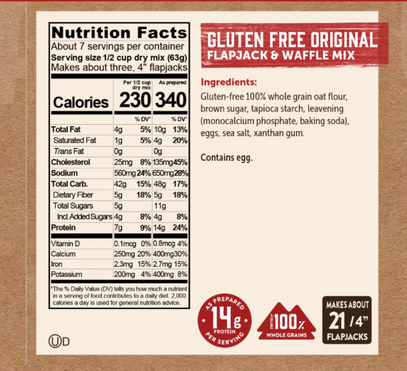 Kodiak Gluten Free Flapjack & Waffle Mix