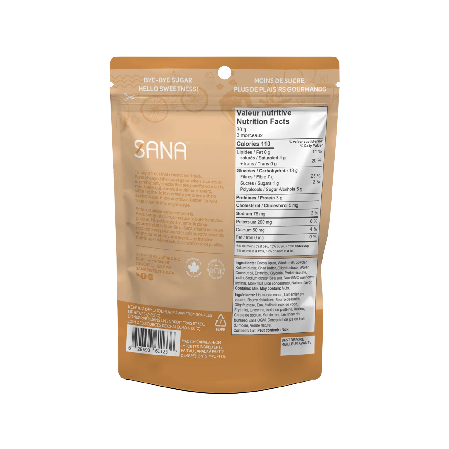 Sana Caramel Milk Chocolate Bites 100g