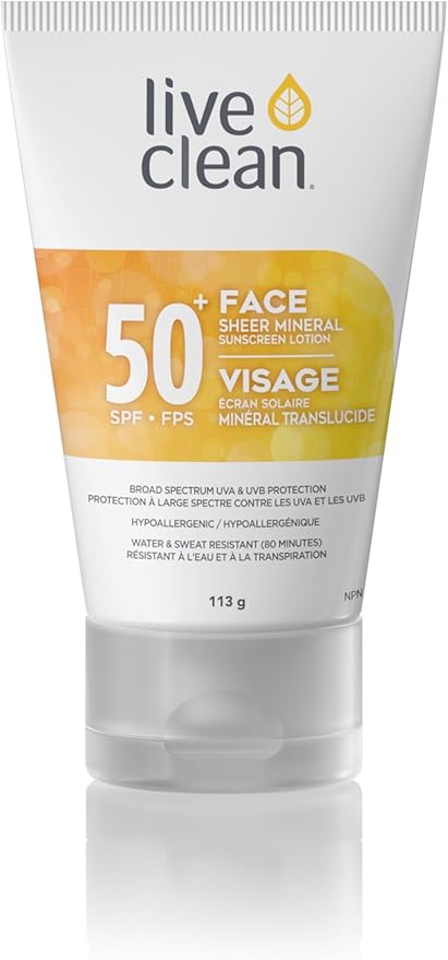 Live Clean Sheer Mineral Face Sunscreen 50 SPF