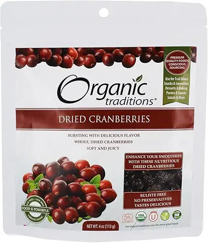 Organic Traditions Dried Cranberries113g