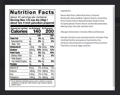 Pamela's Pancake/Waffle Mix 1.81 Kg
