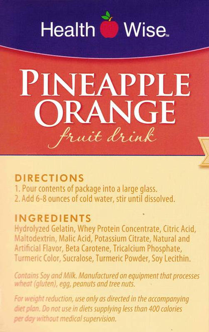 Health Wise Drinks Indiv. Pineapple Orange