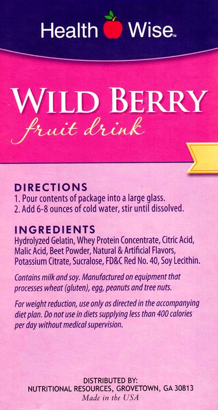Health Wise Drinks Box Wildberry