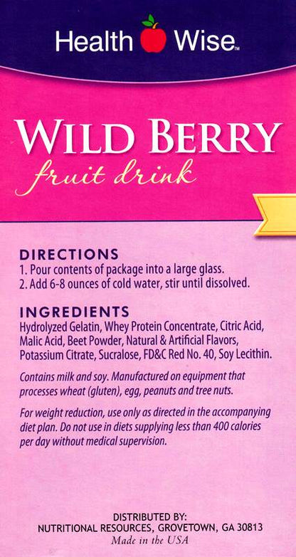 Health Wise Drinks Box Wildberry