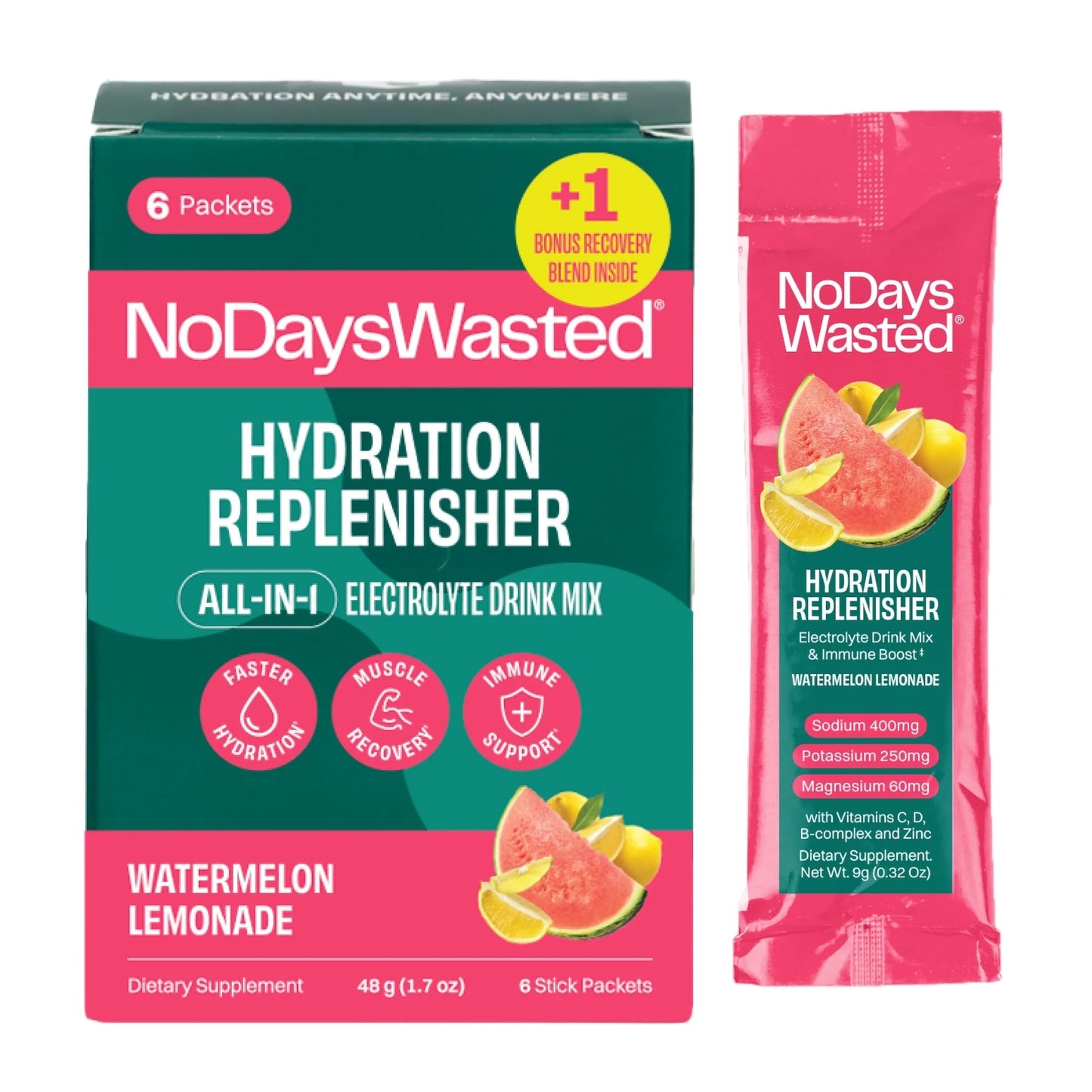 No Days Wasted Active Hydration Sour Raspberry - Packet
