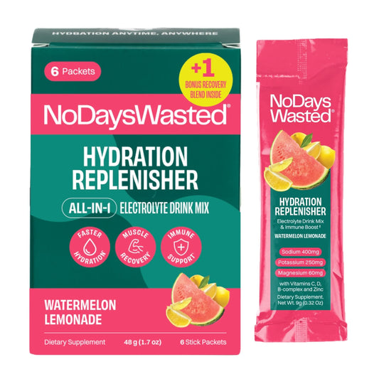 No Days Wasted Hydration Replenisher Watermelon Packet