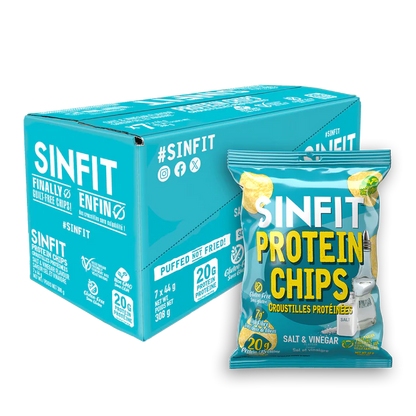 Sinfit Protein Chips Box - Salt & Vinegar 7 Bags