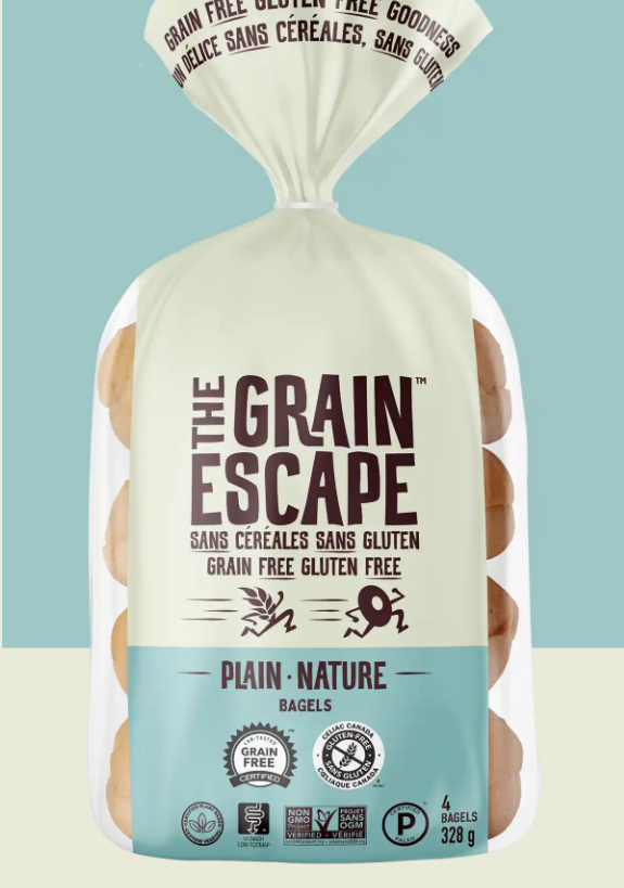The Grain Escape GF Plain Bagels - 4 Pack