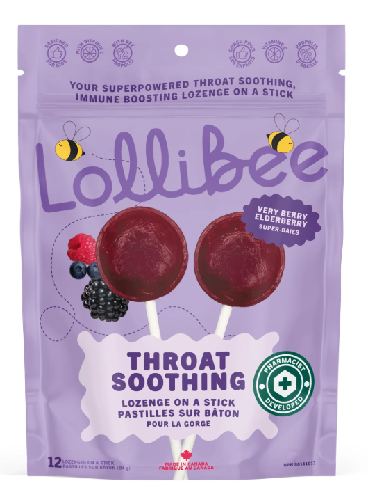 LOLLIBEE BERRY ELDERBERRY Throat Soother Lollipops 84g