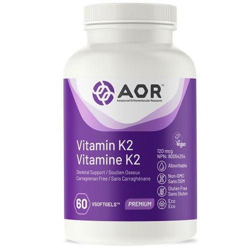 AOR Inc. Vitamin K2 120 mcg, 60 Capsules