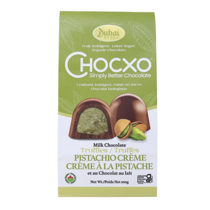 CHOCXO Milk Chocolate Pistachio Creme Truffles