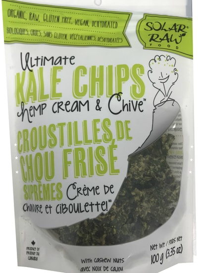 Solar Raw Kale Chips Hemp Cream & Chive 100 G