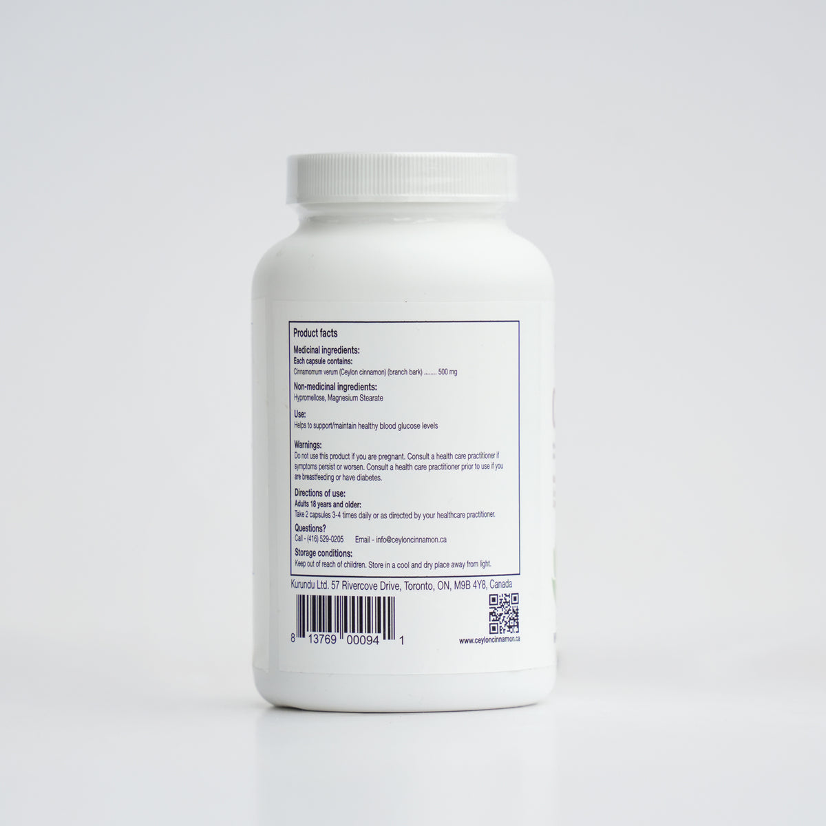 Kurundu Ceylon Cinnamon 500 MG Capsules