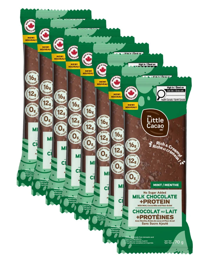 The Little Cacao Co. Milk Chocolate Mint + Protein Bar