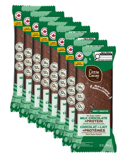 The Little Cacao Co. Milk Chocolate Mint + Protein Bar