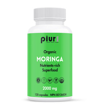 PIUR Organic Moringa 120 Capsules 2000 mg