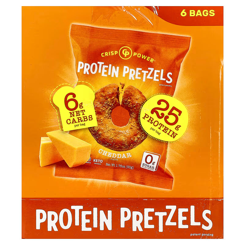 Crisp Power Protein Pretzels Cheddar 50 g