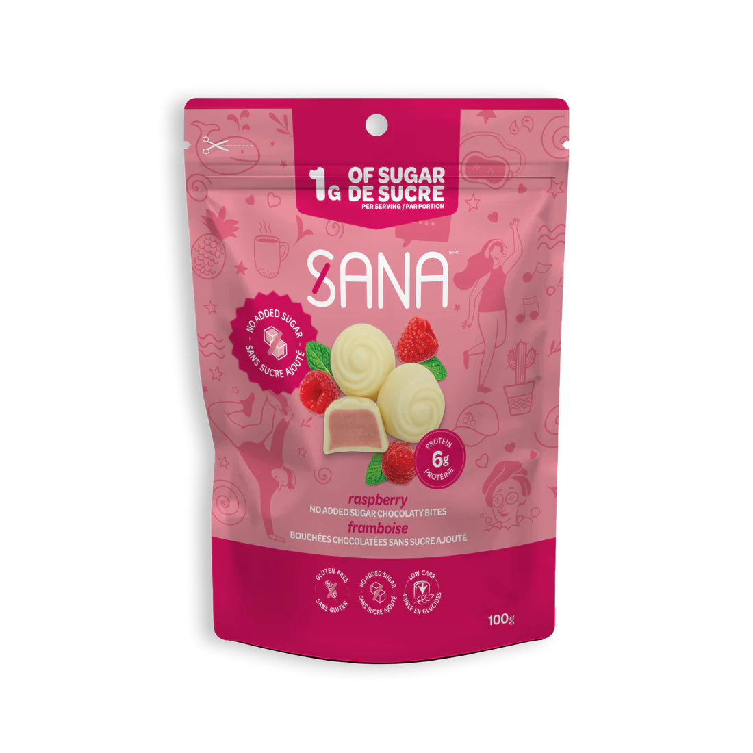 SANA White Chocolate Raspberry Bites