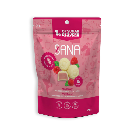 SANA White Chocolate Raspberry Bites