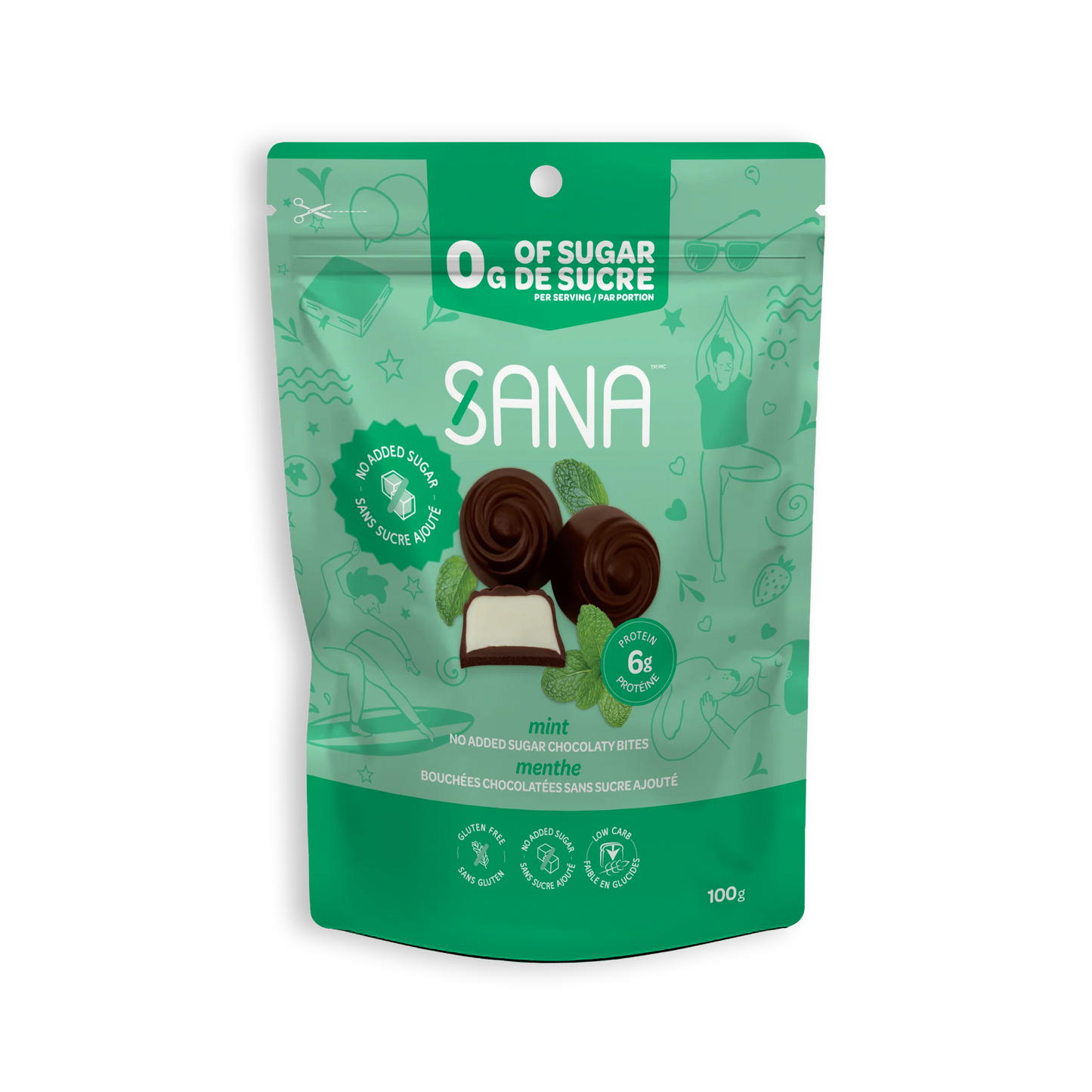 SANA Mint Chocolatey Bites 100g