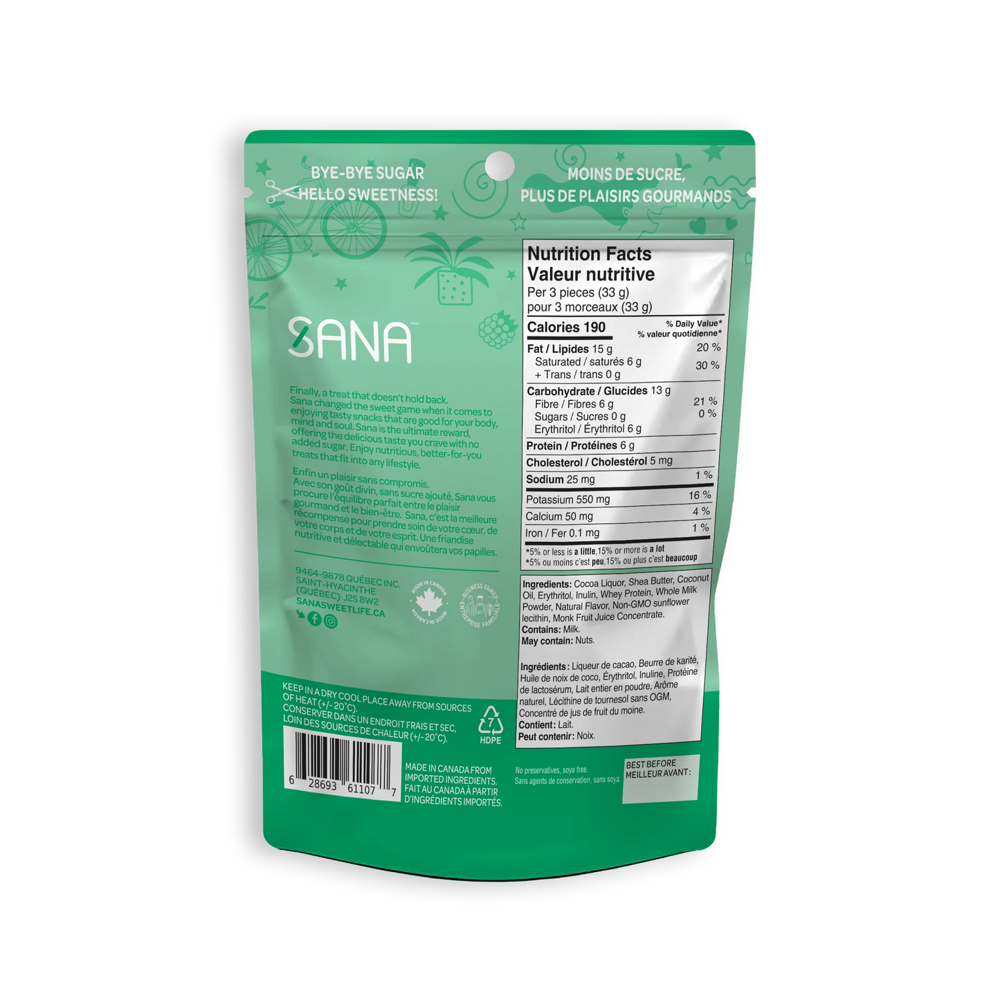 SANA Mint Chocolatey Bites 100g